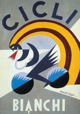 Fortunato Depero, Futurism Cyclist, 1925, Oil Painting for sale at