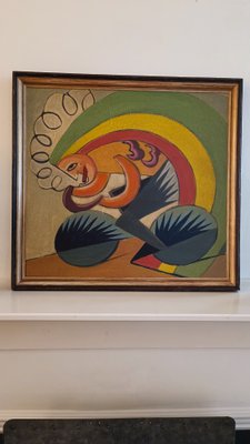 Fortunato Depero, Futurism Cyclist, 1925, Oil Painting for sale at