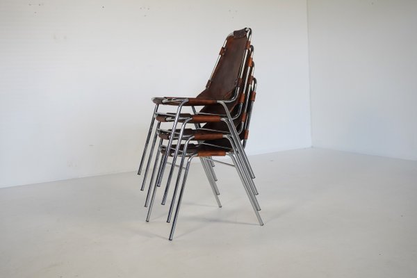 charlotte perriand les arcs chair ビンテージ French Cognac Leather Les Arcs Chair Attributed to Charlotte Perriand,