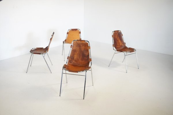 charlotte perriand les arcs chair ビンテージ French Cognac Leather Les Arcs Chair Attributed to Charlotte Perriand,