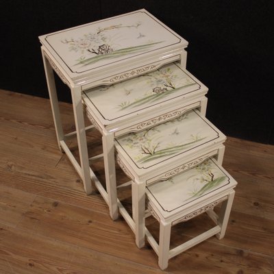 French Lacquered and Painted Coffee Tables 1961 Set of 4