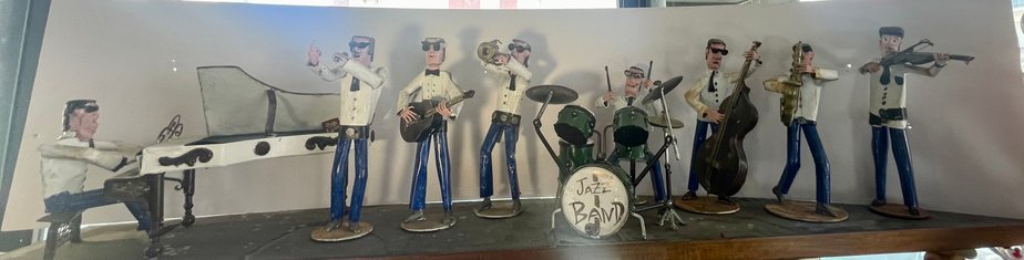 Vintage Jazz Band Figurines in Hand-Wrought Iron, 1950s, Set of 10