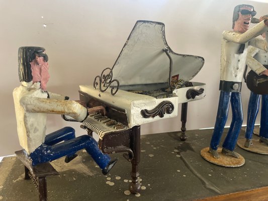 Vintage Jazz Band Figurines in Hand-Wrought Iron, 1950s, Set of 10