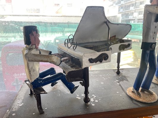 Vintage Jazz Band Figurines in Hand-Wrought Iron, 1950s, Set of 10