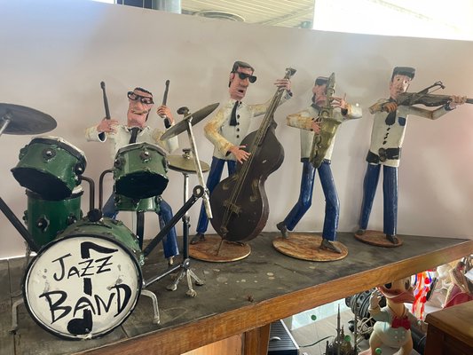 Vintage Jazz Band Figurines in Hand-Wrought Iron, 1950s, Set of 10