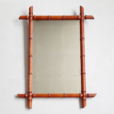 Groer franzsischer Wandspiegel in Bambus-Optik, 1890er bei Pamono kaufen