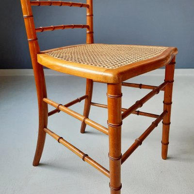 French Faux Bamboo and Rattan Chairs 1890s Set of 2 for sale at Pamono