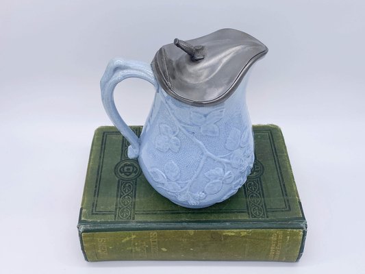 人気の新作 with Jug Stoneware Antique Pewter Brownfield William by Lid 置物