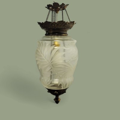 A Patinated Brass Lantern A Patinated Brass Lantern