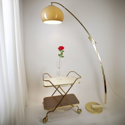 Space Age German Adjustable Floor Lamp / Arc Lamp in Brass from