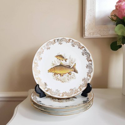 Französische Porzellan Fischteller von Limoges, 13 . Set bei Pamono kaufen