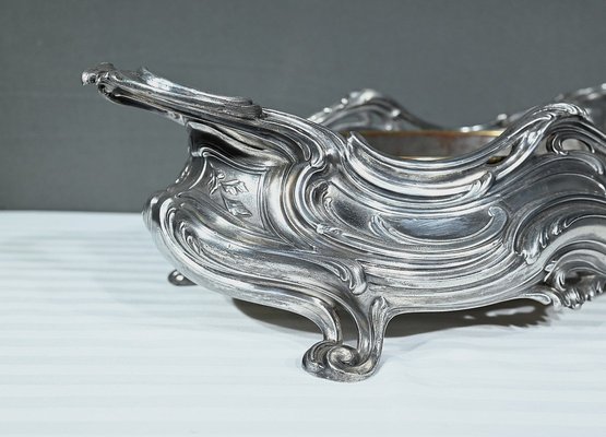 Silvered Bronze Planter by Victor Saglier for sale at Pamono