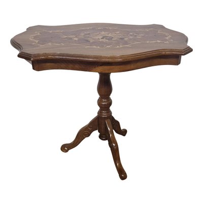 French Table with Inlaid Top, 1980s for sale at Pamono French Table with Inlaid Top, 1980s for sale at Pamono
