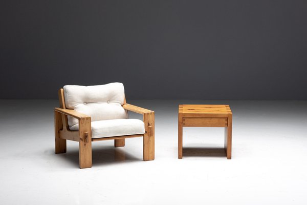 Pine Bedside Table by Charlotte Perriand, France, 1960s for sale