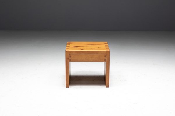 サイドテーブル・ナイトテーブル・ローテーブル Charlotte Perriand side table 60s Pine Bedside Table by Charlotte Perriand, France, 1960s for sale