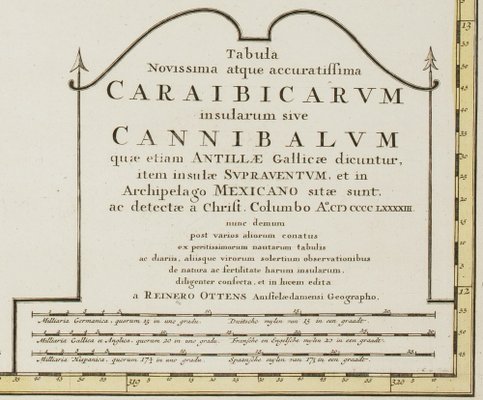 Early 18th Century Map of the Caribbean for sale at Pamono