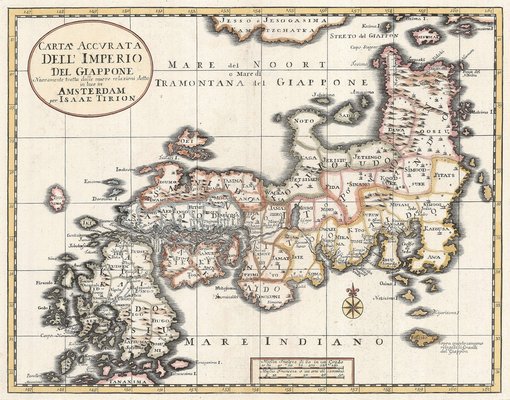 First State of the Tirion-Albrizzi Map of Japan for sale at Pamono