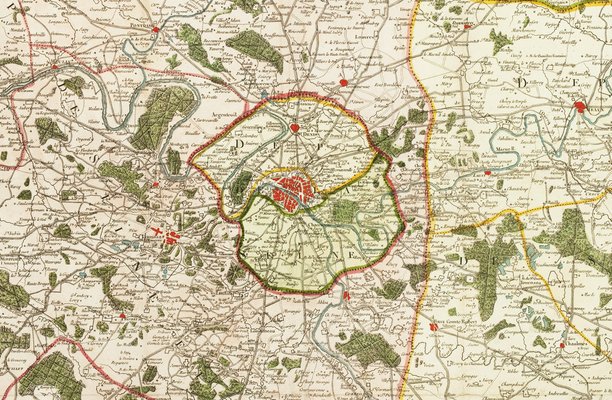 フランス パリ都心部 アンティークマップ 古地図 ヴィンテージ