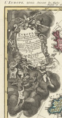 Mid-18th Century Map of Europe Showing the Spread of Religions for