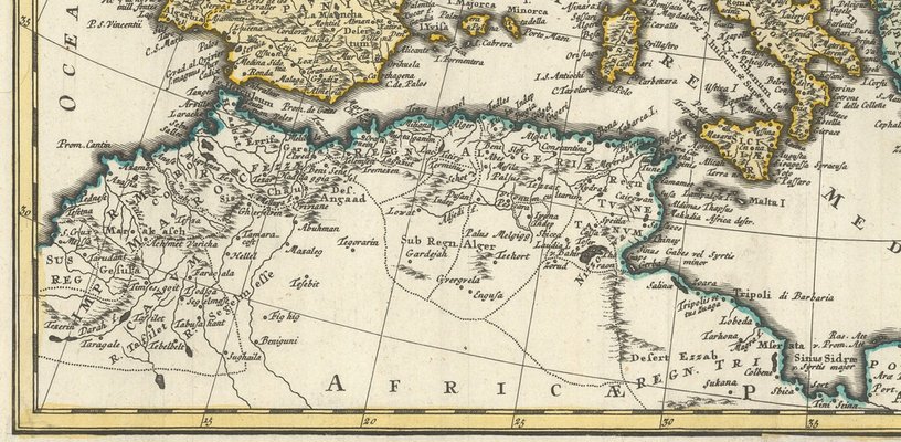 Mid-18th Century Map of Europe Showing the Spread of Religions for