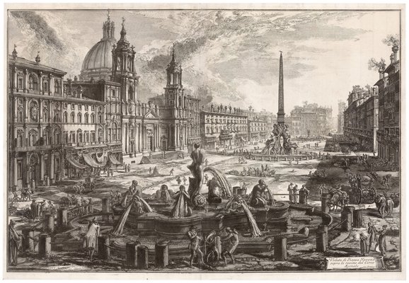 SALE!!! 絵 Piazza Navona ローマ、イタリア Market on Navona Square