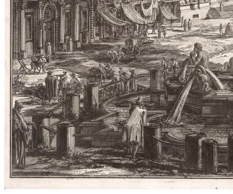 Piranesi, View of the Piazza Navona, 1800s, Etching for sale at Pamono