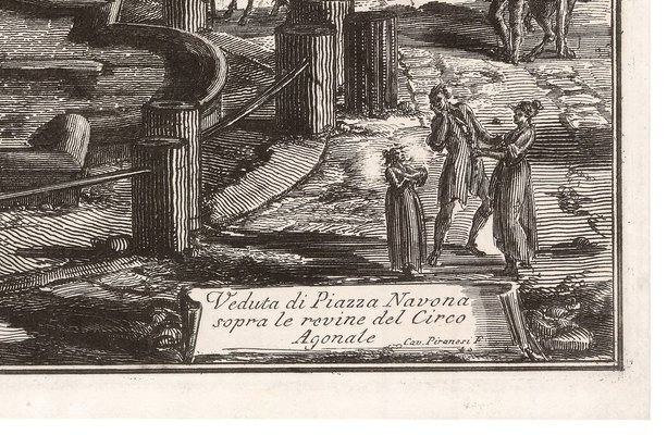 Piranesi, View of the Piazza Navona, 1800s, Etching for sale at Pamono