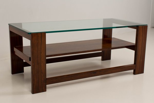 Dutch Rosewood Glass Coffee Table 1960s For Sale At Pamono