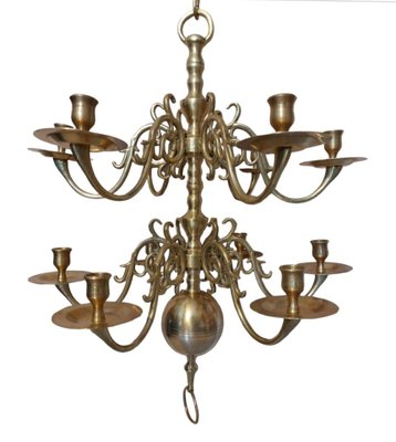 17th Century Chandelier with 12 Arms Rembrandt Van Rijn, 1650s for