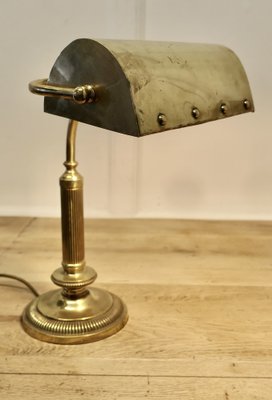 Art Deco Bankers Brass Desk Lamp, 1920s for sale at Pamono