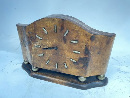 Orologio Da Camino Decodyne In Finto Legno Con Numeri Romani, Quadrante 17.8 Cm, Vintage, 45.7x29.2x8.9 Cm