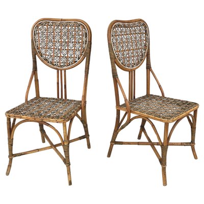 Italian Liberty Outdoor Chairs in Rattan from Palazzo Falconi 1890s for sale at Pamono