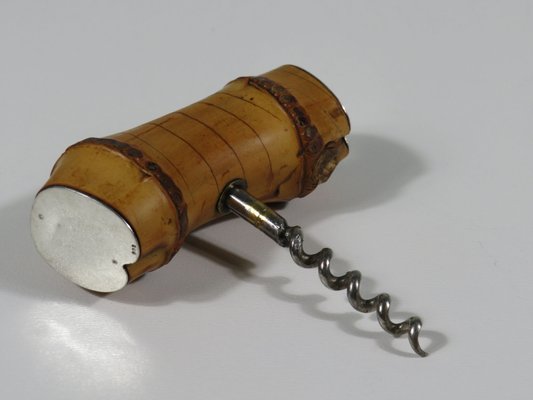 Mid-Century Korkenzieher aus Bambus Veredelt mit Silber., 1960er bei Pamono  kaufen