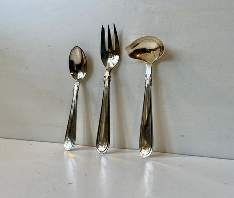 Elite Coffee Forks Spoons in Silver by Carl Cohr, 1920s, Set of 25