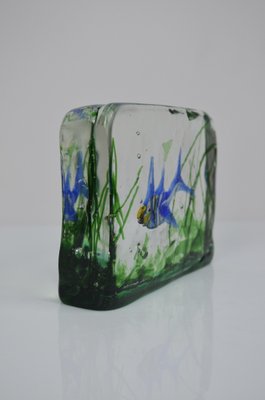Murano Glass Aquarium Block by Alfredo Barbini for Cenedese, 1950s
