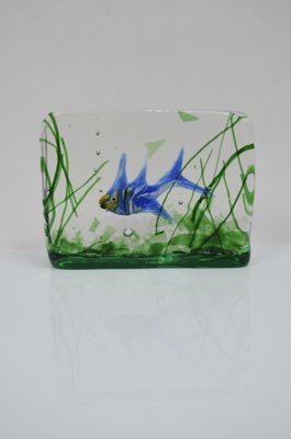 Murano Glass Aquarium Block by Alfredo Barbini for Cenedese, 1950s