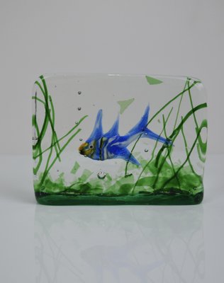 Murano Glass Aquarium Block by Alfredo Barbini for Cenedese, 1950s