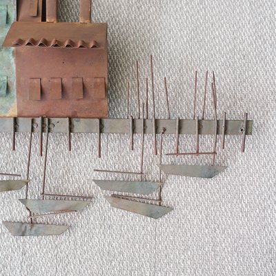Mid-Century Brutalist Venice Harbour Village Wall Sculpture by