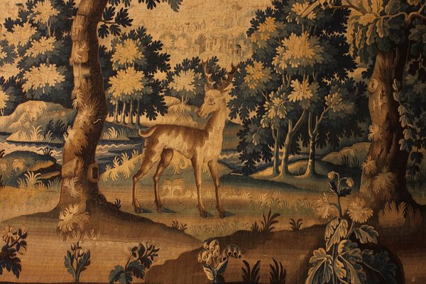 Grüner Wandteppich aus Flandern, 17. Jh