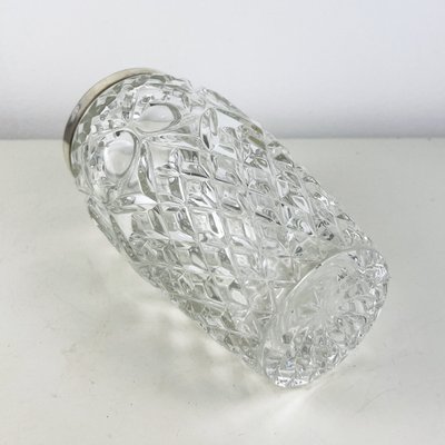 Shaker à cocktail vintage en verre argenté avec coqs et recettes - France