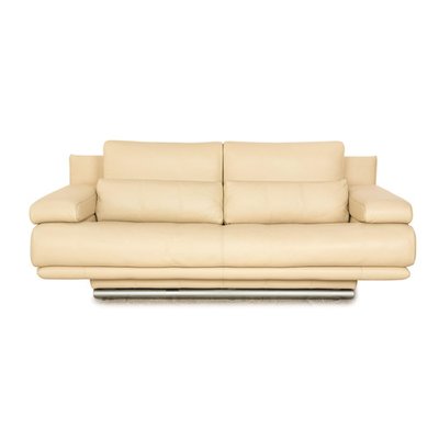 6500 Leather Two Seater Cream Sofa from Rolf Benz for sale