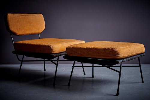 Elettra Lounge Chair with Ottoman attributed to Studio BBPR Elettra Lounge Chair with Ottoman attributed to Studio BBPR
