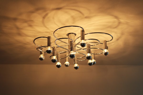 Swirl Sputnik Ceiling or Wall Lamp in Chrome from Cosack, 1970s