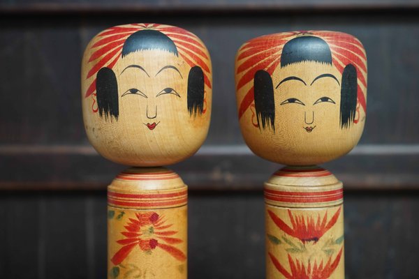 Vintage Hijiori Traditional Kokeshi by Okuyama Kuraji, Japan