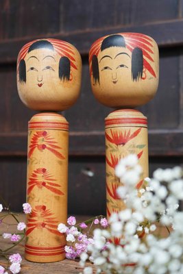 Vintage Hijiori Traditional Kokeshi by Okuyama Kuraji, Japan