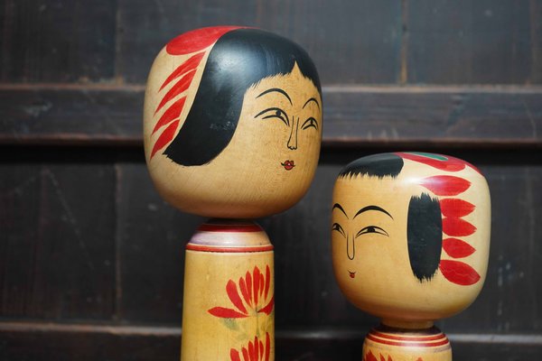 Vintage Traditional Hijiori Kokeshi by Sato Jyunosuke and