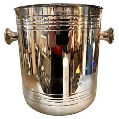 Modernist French Silver Plated Wine Cooler by Christofle, 1980s
