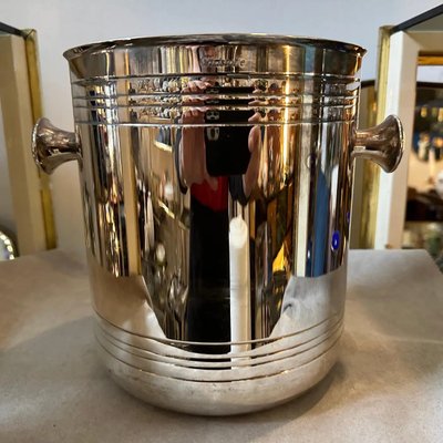 Modernist French Silver Plated Wine Cooler by Christofle, 1980s