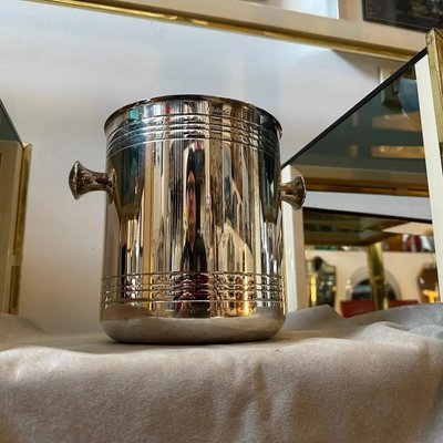 Modernist French Silver Plated Wine Cooler by Christofle, 1980s