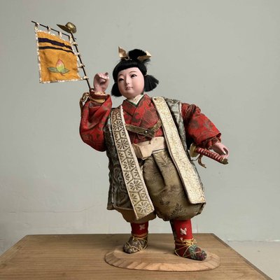 Meiji Period Musha Ningyō Traditional Japanese Warrior Doll, 1890s